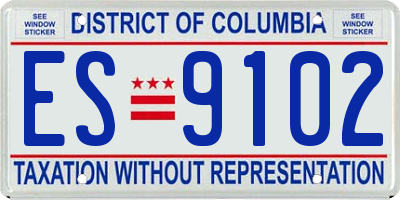 DC license plate ES9102