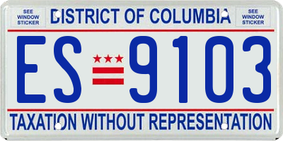 DC license plate ES9103