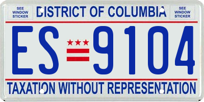 DC license plate ES9104