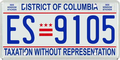 DC license plate ES9105