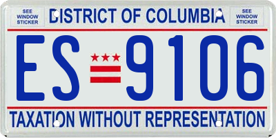 DC license plate ES9106