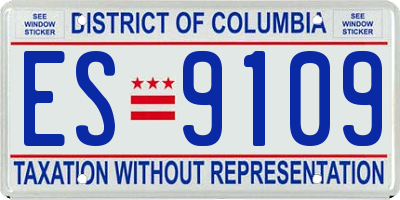 DC license plate ES9109