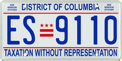 DC license plate ES9110