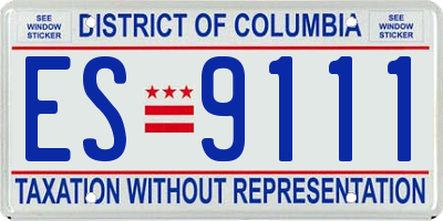 DC license plate ES9111