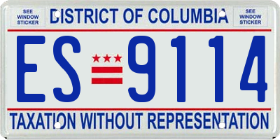 DC license plate ES9114