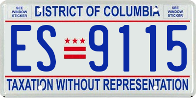 DC license plate ES9115