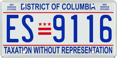 DC license plate ES9116