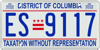 DC license plate ES9117