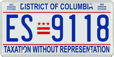 DC license plate ES9118