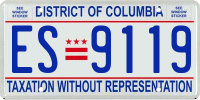 DC license plate ES9119