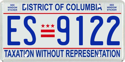 DC license plate ES9122