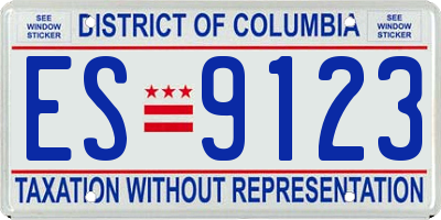 DC license plate ES9123