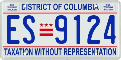 DC license plate ES9124