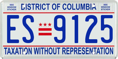 DC license plate ES9125