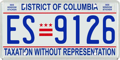 DC license plate ES9126