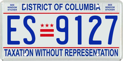 DC license plate ES9127