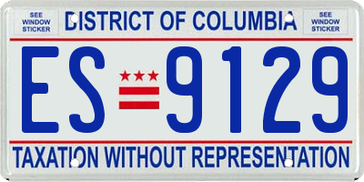 DC license plate ES9129