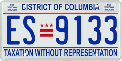 DC license plate ES9133