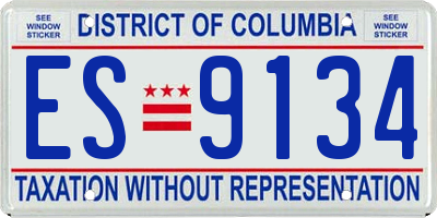 DC license plate ES9134