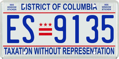 DC license plate ES9135