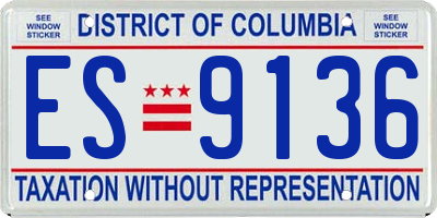 DC license plate ES9136