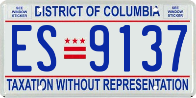 DC license plate ES9137