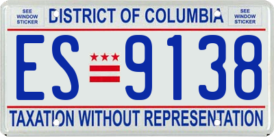 DC license plate ES9138