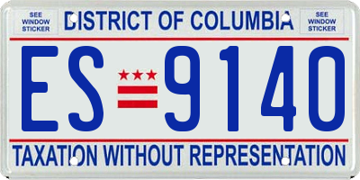 DC license plate ES9140