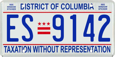 DC license plate ES9142