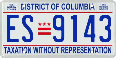 DC license plate ES9143