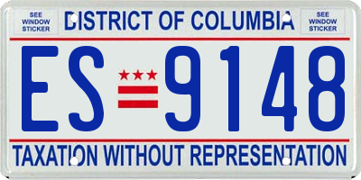 DC license plate ES9148