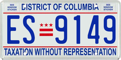 DC license plate ES9149