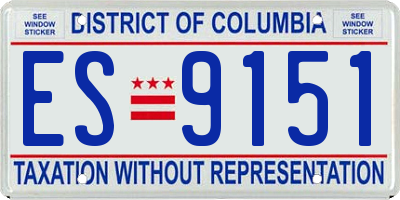 DC license plate ES9151