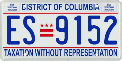 DC license plate ES9152