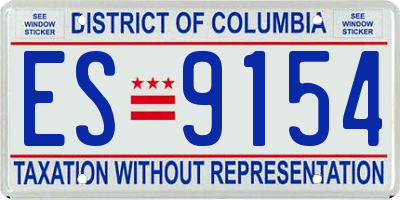 DC license plate ES9154