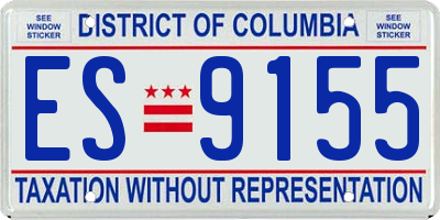 DC license plate ES9155