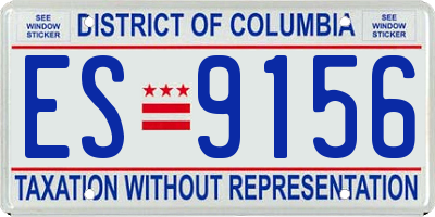 DC license plate ES9156