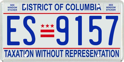 DC license plate ES9157