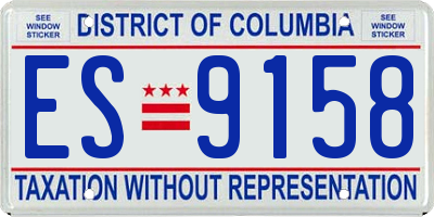 DC license plate ES9158