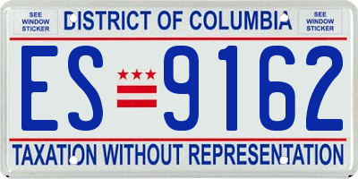 DC license plate ES9162
