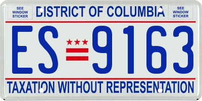 DC license plate ES9163