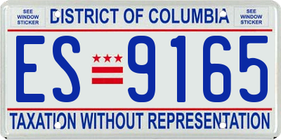 DC license plate ES9165