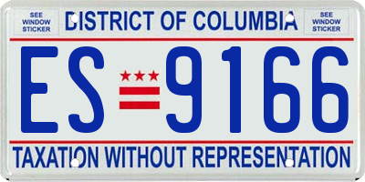 DC license plate ES9166