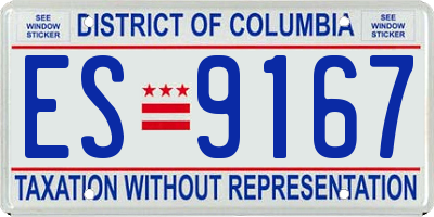 DC license plate ES9167