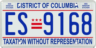 DC license plate ES9168