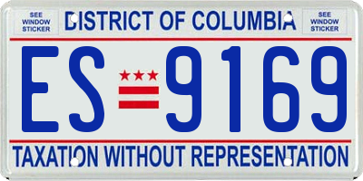 DC license plate ES9169