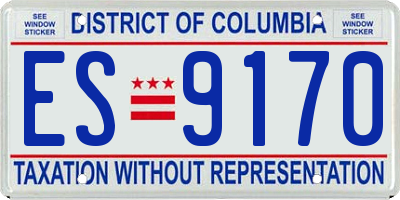 DC license plate ES9170