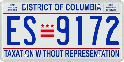 DC license plate ES9172