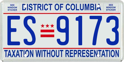 DC license plate ES9173