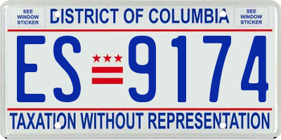 DC license plate ES9174